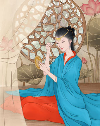 古代画眉技巧,变装化妆
